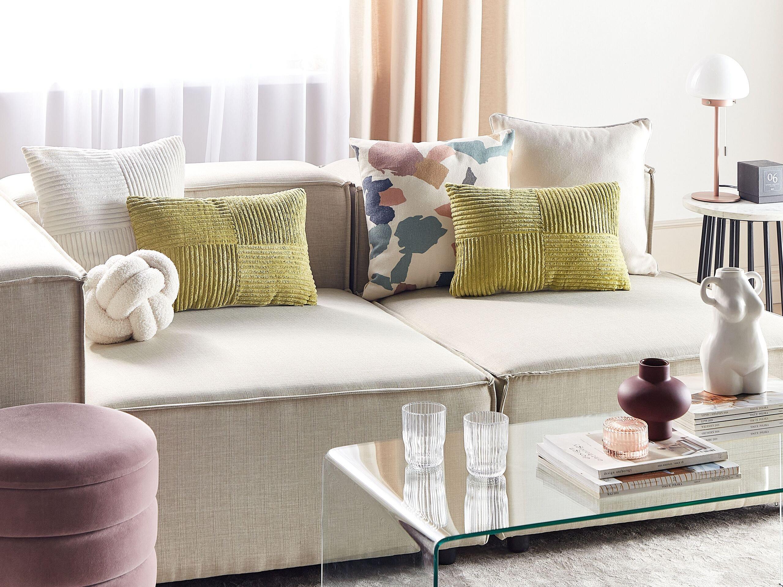 Beliani Dekokissen 2er Set aus Cord Modern MILLET  