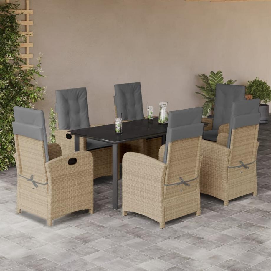 VidaXL Ensemble de salle à manger de jardin rotin synthétique  