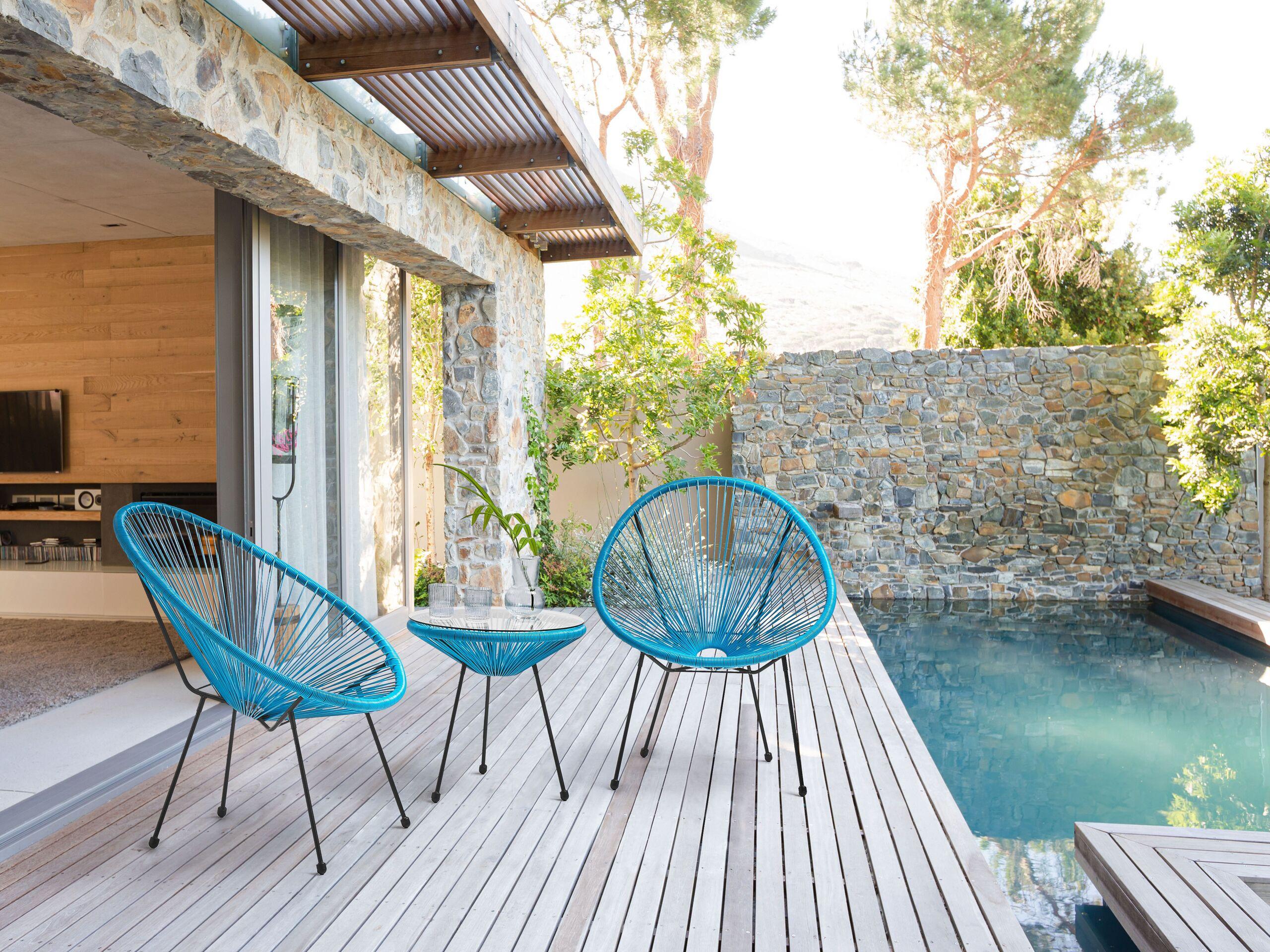 Beliani Ensemble pour bistro en Polyrotin Boho ACAPULCO II  