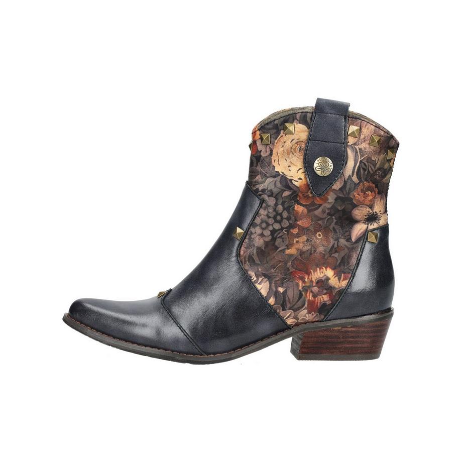 Laura Vita Floral bedruckte Stiefelette mit Nieten  