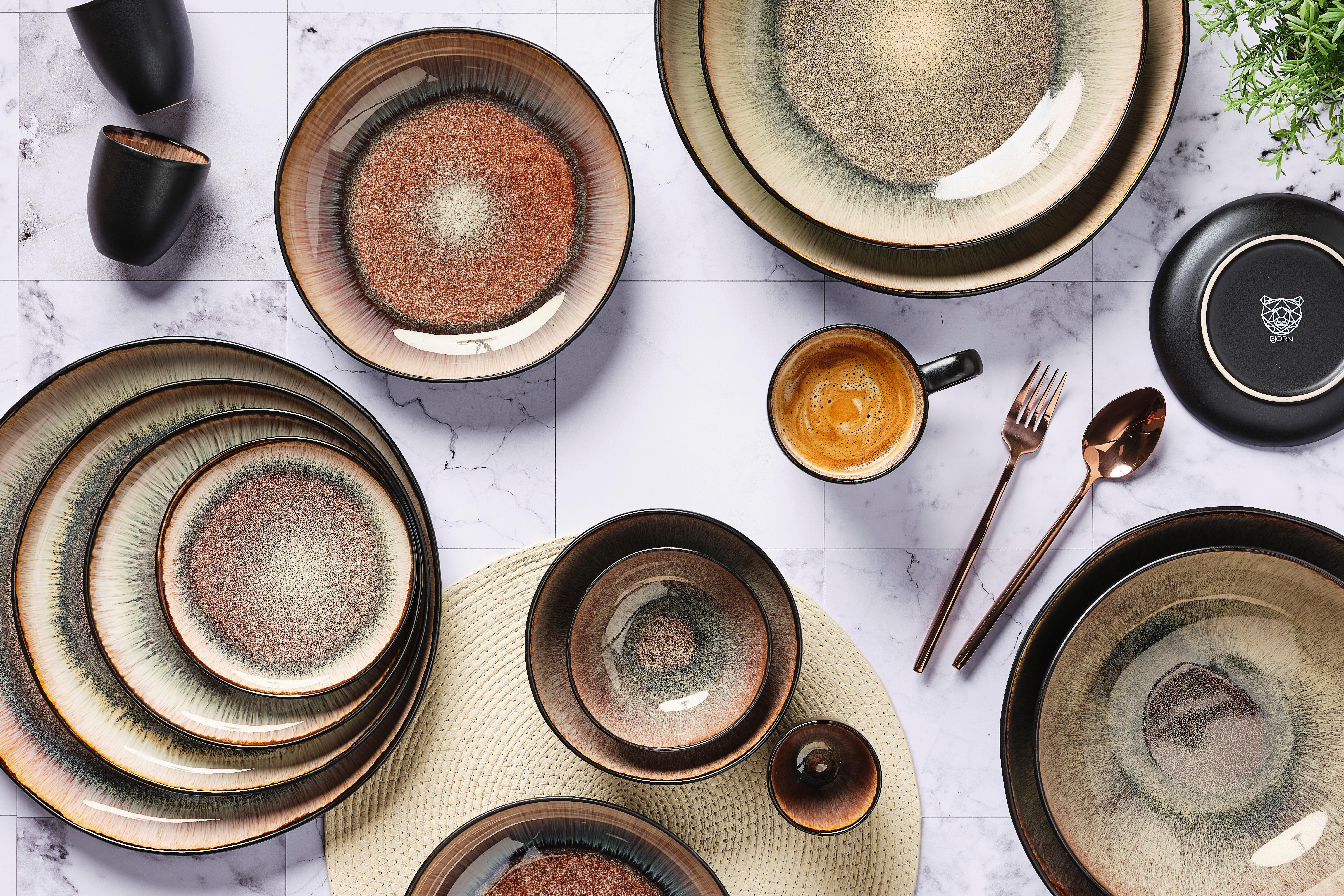 BJÖRN Set de bols IRIS - marron  