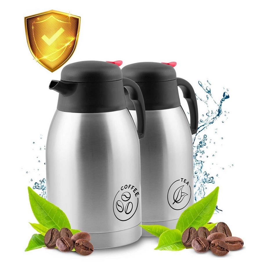 B2X  Ensemble de 2 pichets isothermes pour café et thé, 2 litres, Berdsen BD-780 