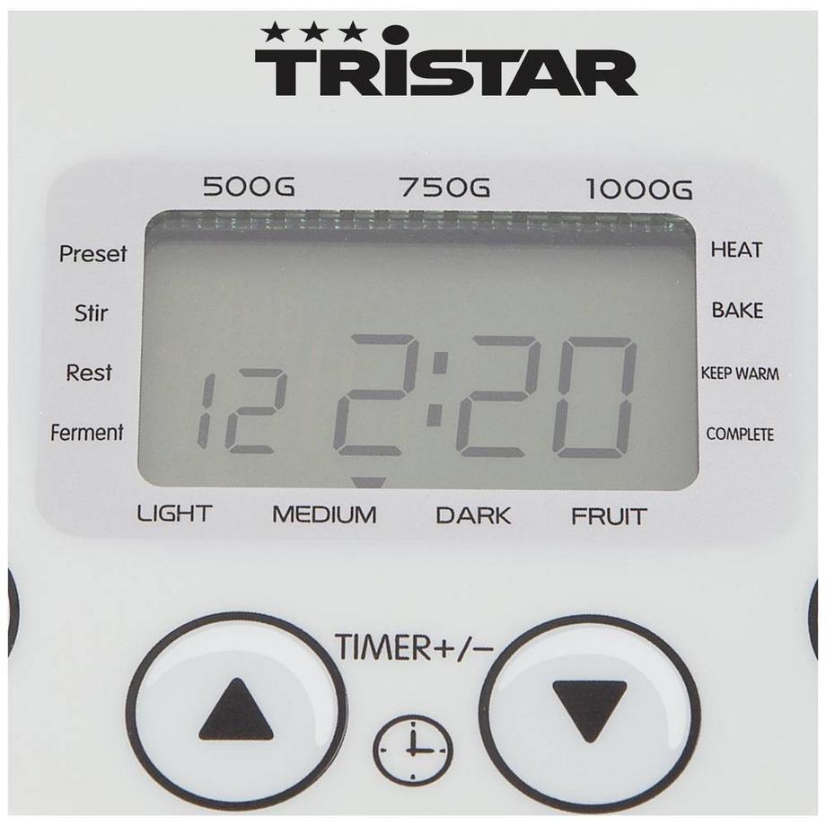 Tristar Machine à pain - degré de brunissage réglable pour la croûte - programme sans gluten  