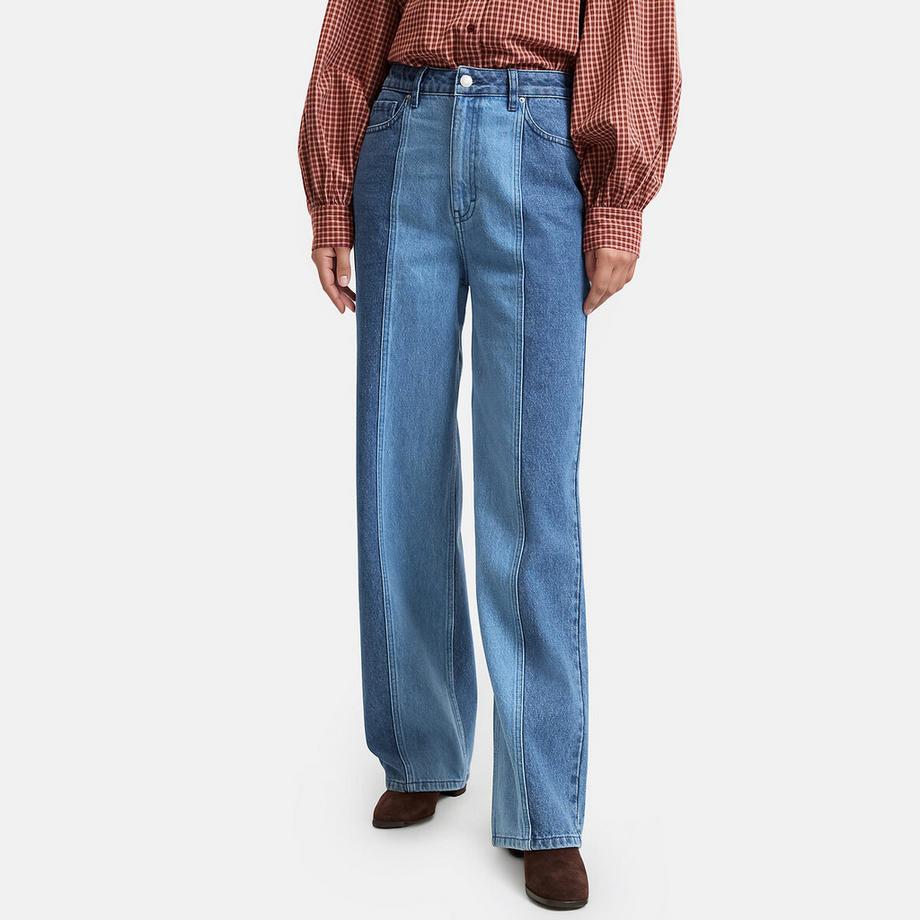 Jean large bicolore