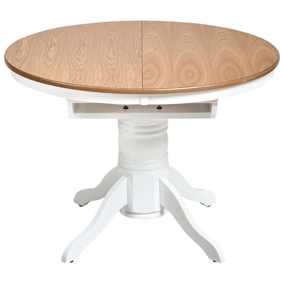 Beliani Table de salle à manger extensible en Bois d'hévéa  AKRON  