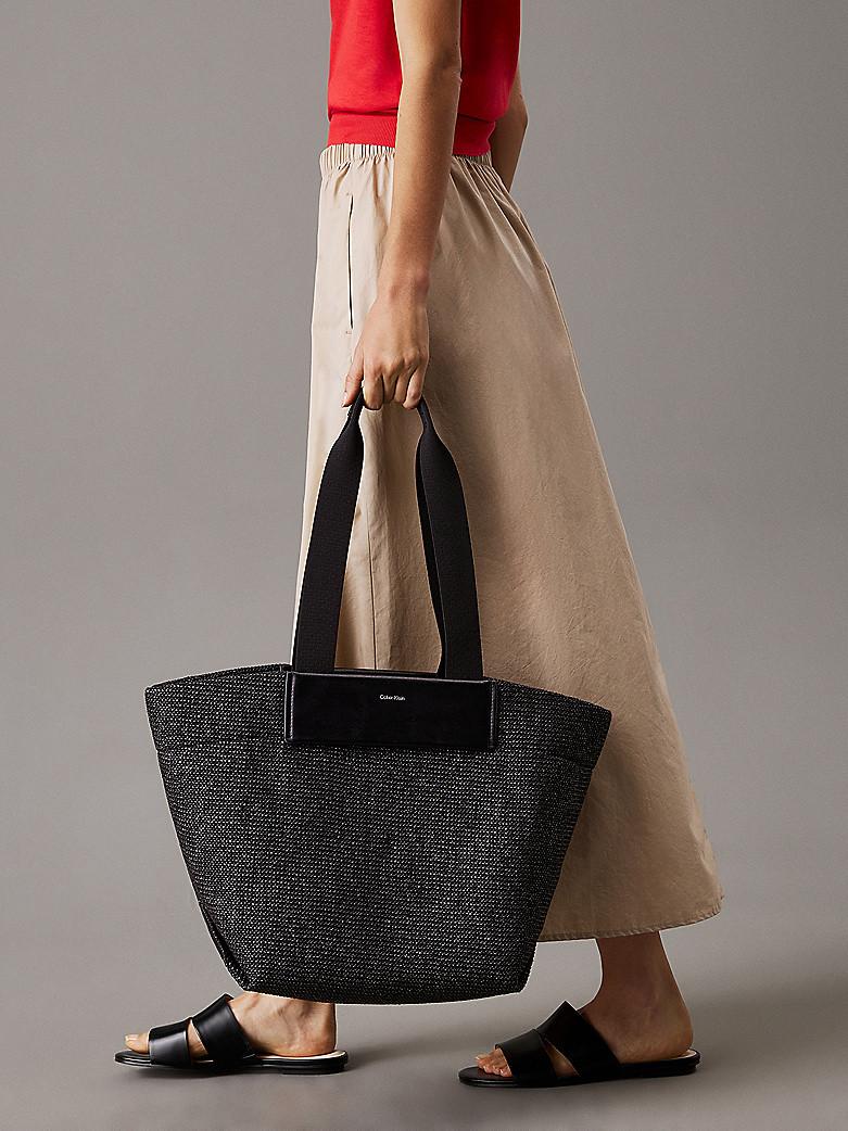 Calvin Klein Raffia Medium Shopper Tasche  