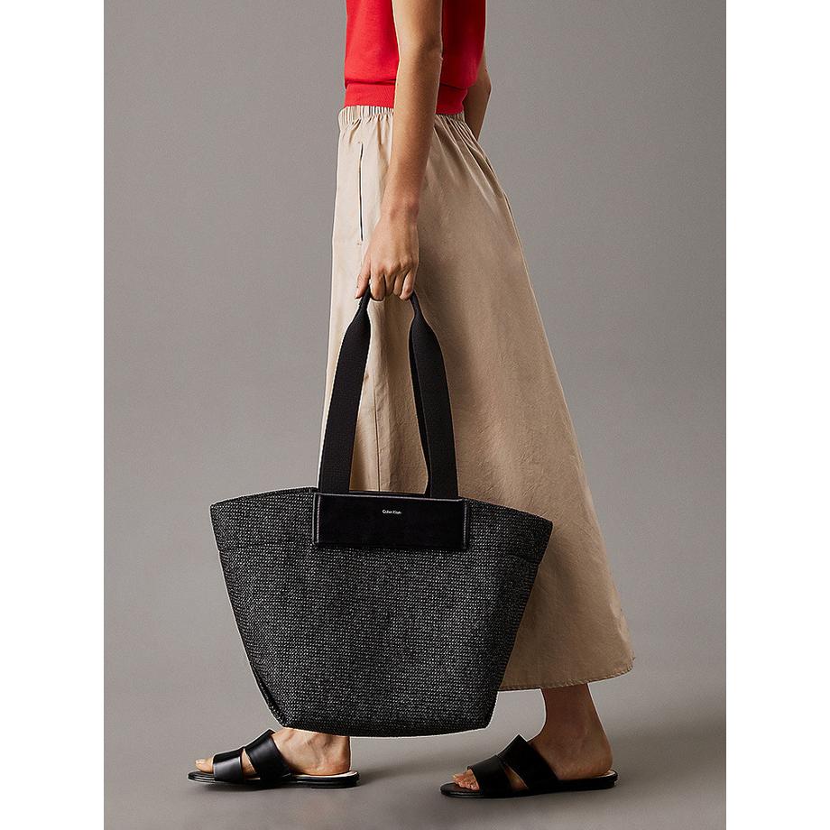 Calvin Klein Raffia Medium Shopper Tasche  