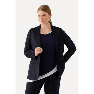 Ulla Popken  Blazer con righe sottili, revers e spacchetto 