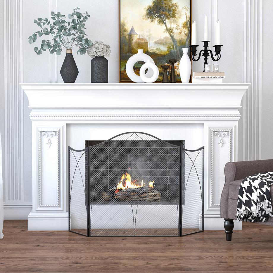 HOMCOM  Grille de protection pour cheminée 