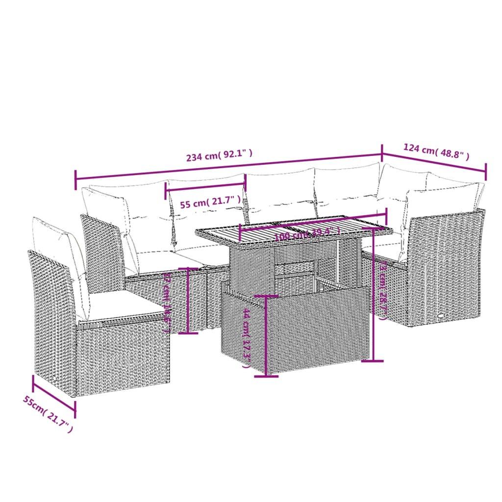 VidaXL Ensemble de canapés de jardin rotin synthétique  