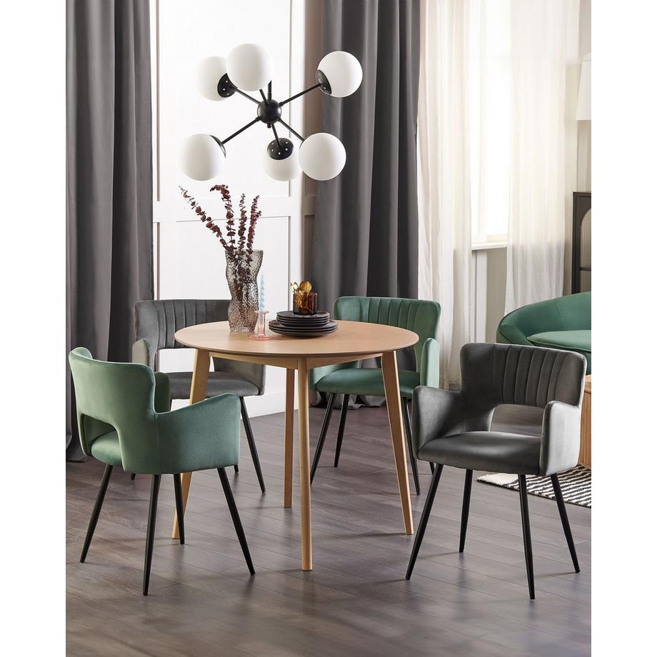 Beliani Lot de 2 chaises de salle à manger en Velours Moderne SANILAC  