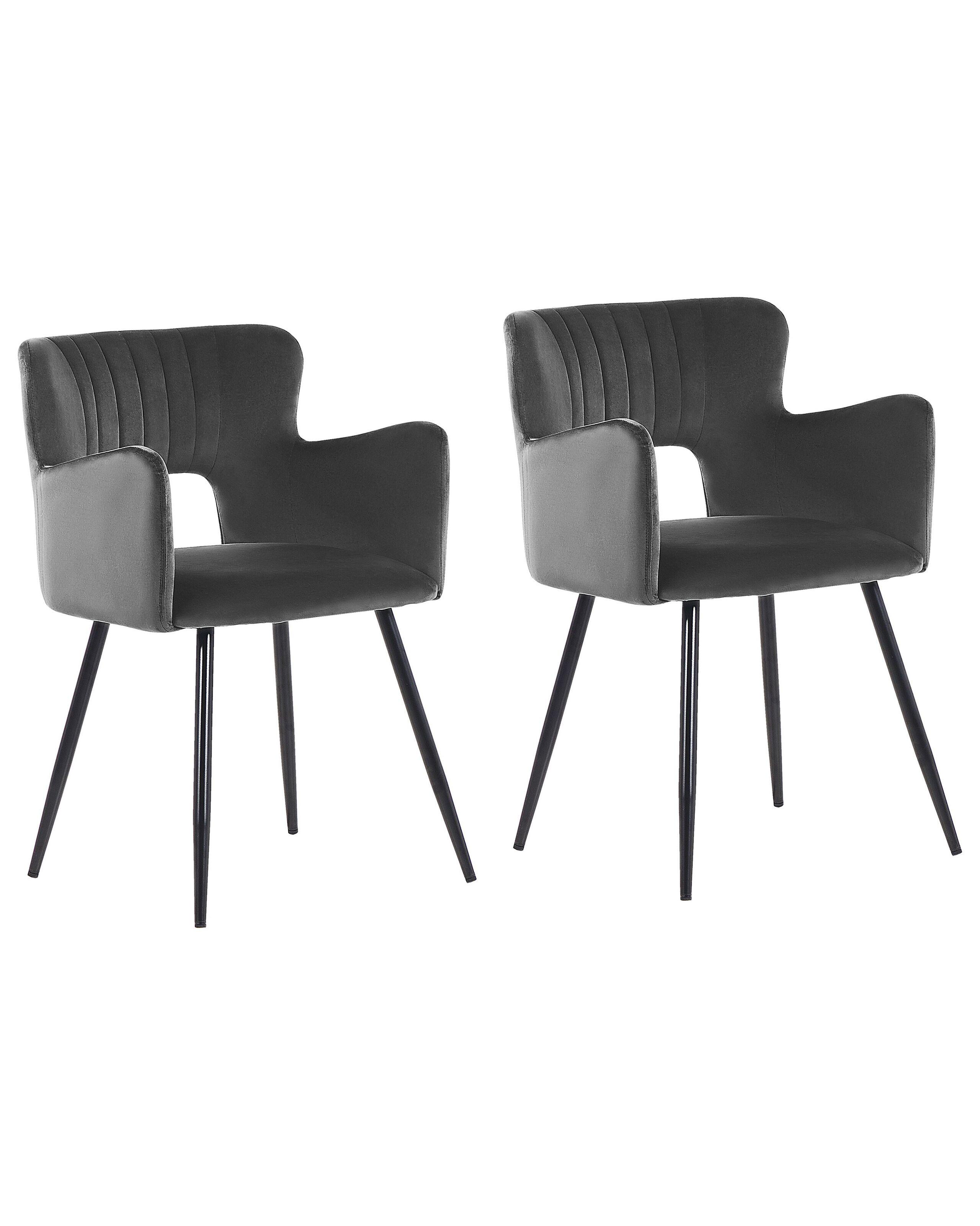 Beliani Lot de 2 chaises en Velours Moderne SANILAC  