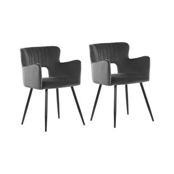 Set mit 2 Stühlen aus Samtstoff Modern SANILAC