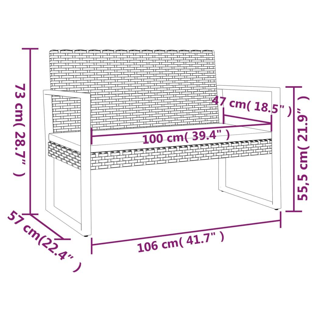 VidaXL set lounge giardino Polirattan  