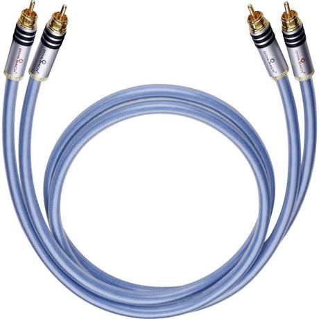 Oehlbach  Cinch Audio Anschlusskabel [2x Cinch-Stecker - 2x Cinch-Stecker] 0.50 m Blau vergoldete Steckkontakte  XXL® Seri 