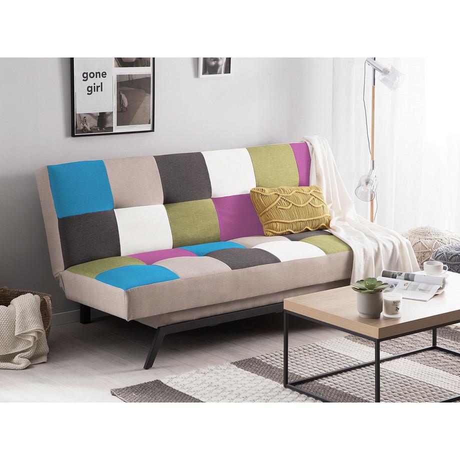 Beliani Schlafsofa aus Stoff Retro LEEDS  