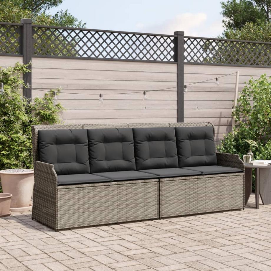 VidaXL Verstellbare gartenbank poly-rattan  