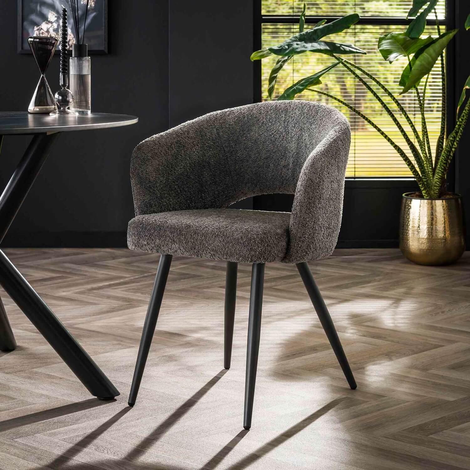 mutoni Fauteuil Bouclé Salon gris  