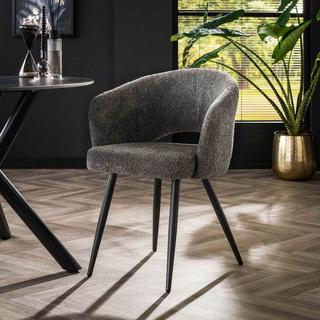 mutoni Fauteuil Bouclé Salon gris  