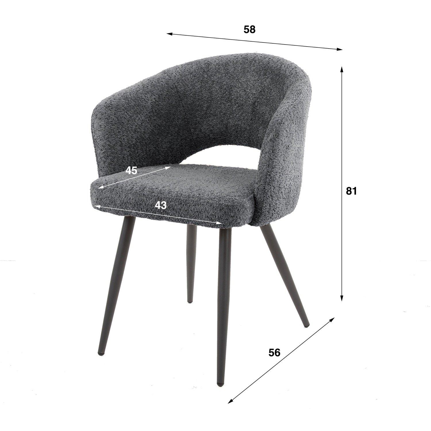 mutoni Fauteuil Bouclé Salon gris  