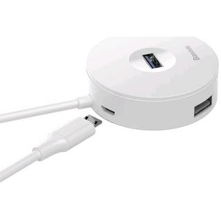 Baseus  CAHUB-F02 - Hub 4in1 USB to USB 3.0 + 3x USB 2.0 15cm, Weiss 