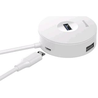 Baseus  CAHUB-F02 - Hub 4in1 USB to USB 3.0 + 3x USB 2.0 15cm, Weiss 