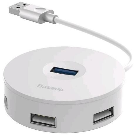 Baseus  CAHUB-F02 - Hub 4in1 USB to USB 3.0 + 3x USB 2.0 15cm, Weiss 