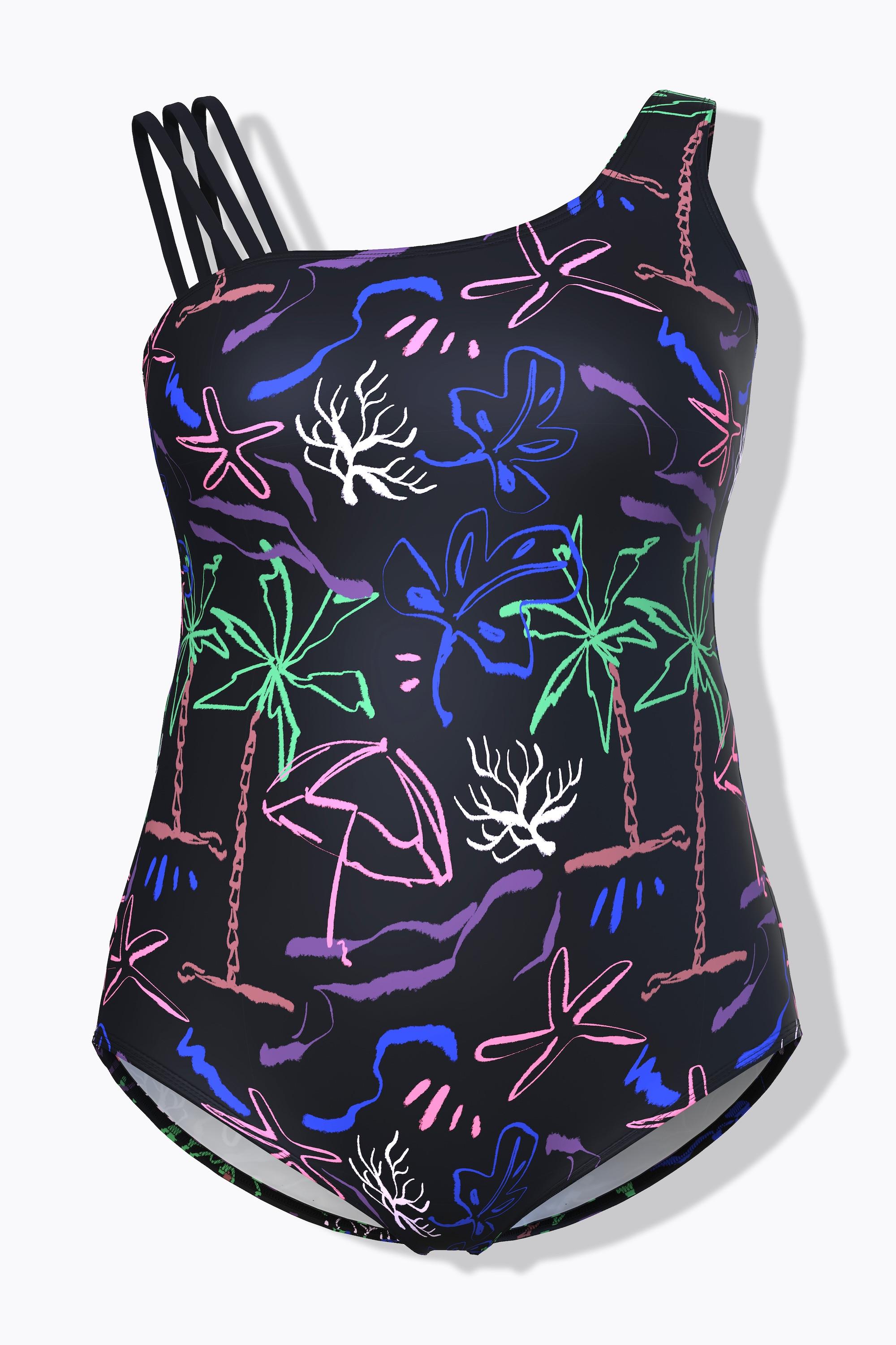 Ulla Popken Costume da bagno stampa spiaggia coppe morbide riciclato  