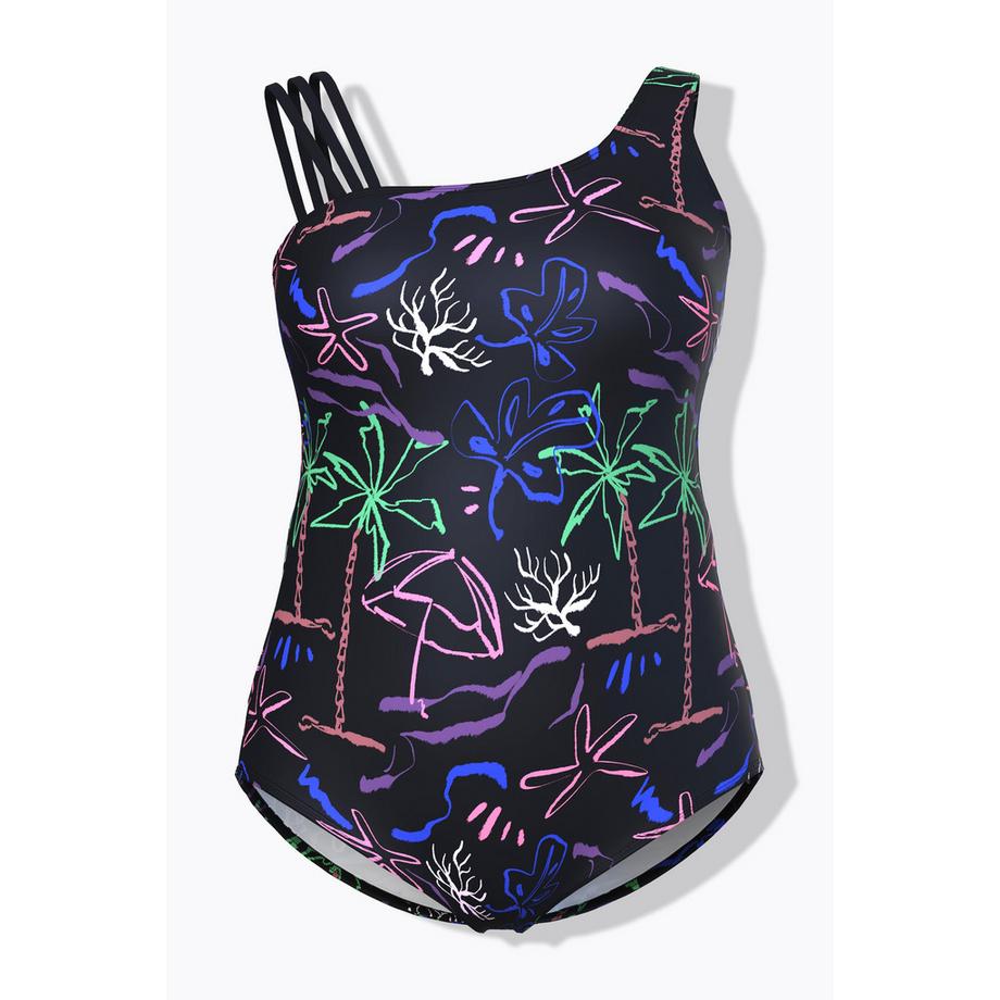 Ulla Popken Badeanzug Stranddruck Softcups Recycelt  