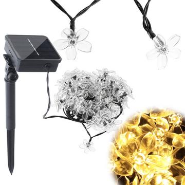 Solar-Blumengartenleuchten 7m 50LED warmweiß