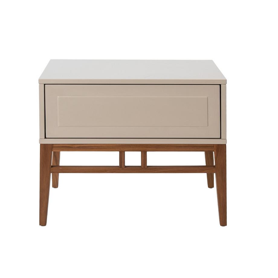 ANGEL CERDA Nachttisch in Beige und Walnussholz  