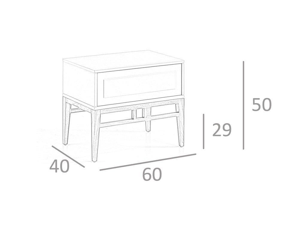 ANGEL CERDA Comodino in legno beige e noce  