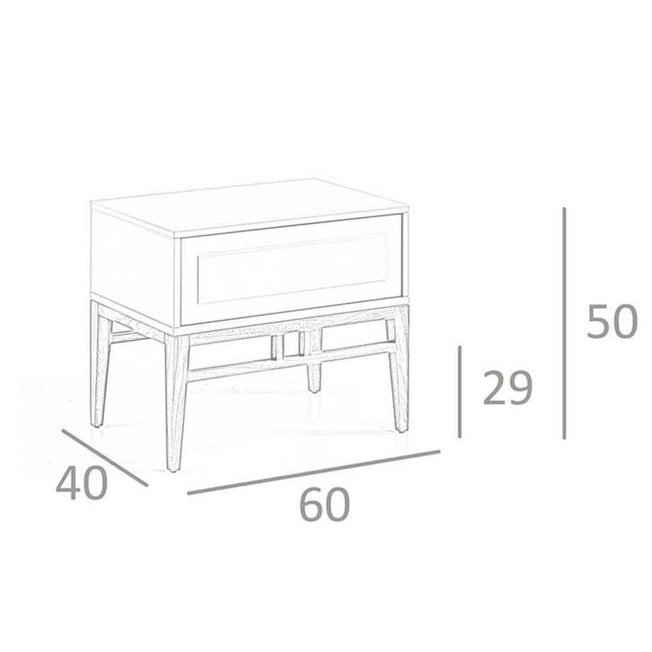 ANGEL CERDA Nachttisch in Beige und Walnussholz  