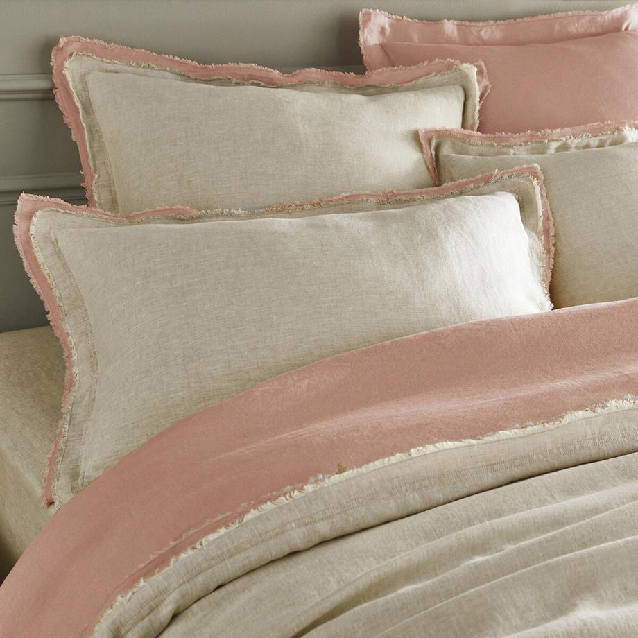 AM.PM Alhanasia Bettdeckenbezug gewaschenes Leinen doppelte Fransen  