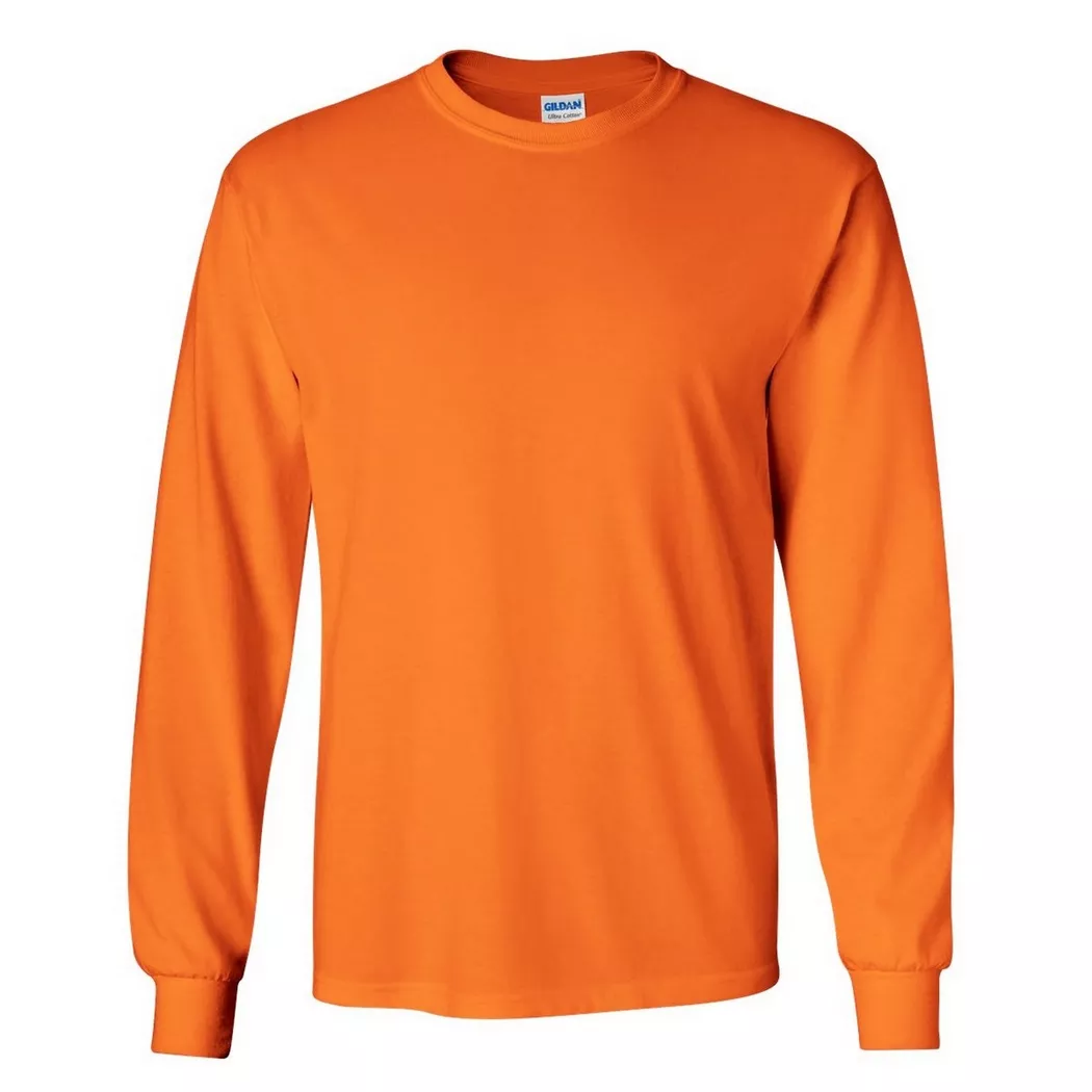 Gildan - Ultra TShirt mit Rundhalsausschnitt, langärmlig, für Herren, Orange, Größe S