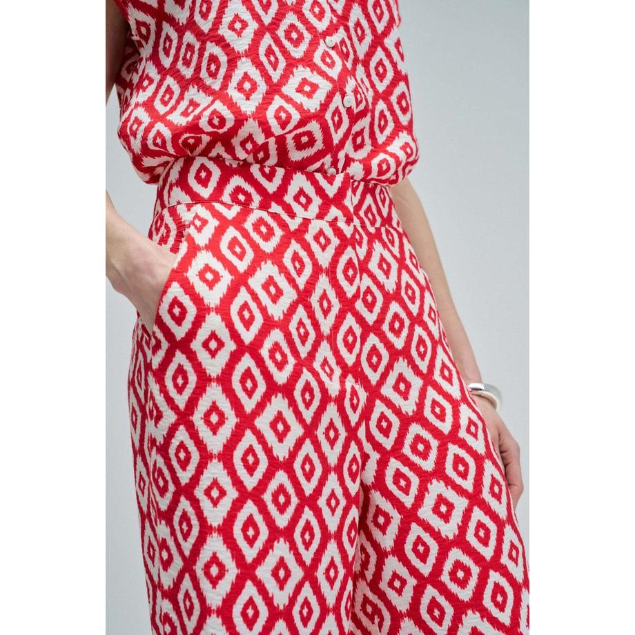 Salsa Pantaloni Stampa Vita Alta  