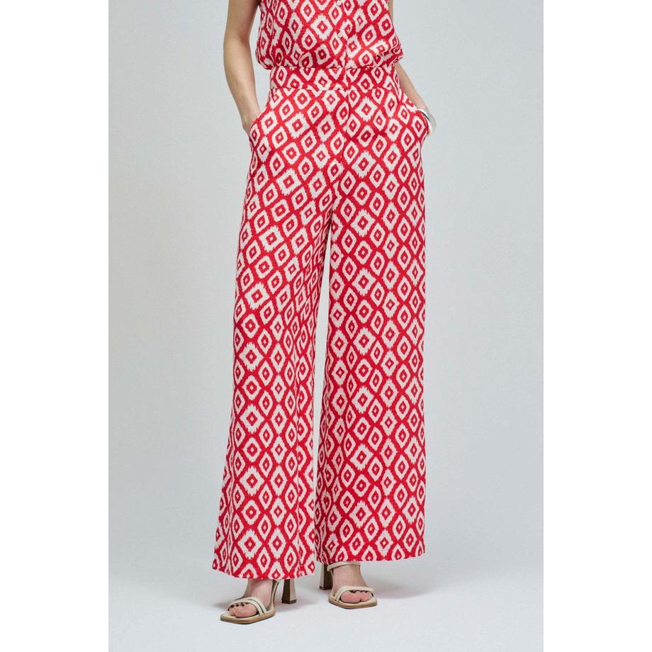 Stoffhose Print Hight Rise