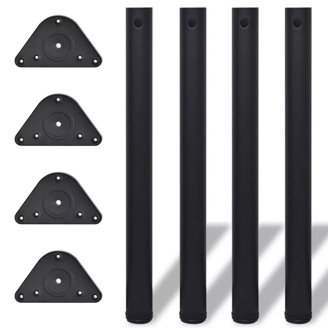 VidaXL - Tischbein eisen, One Size, Schwarz