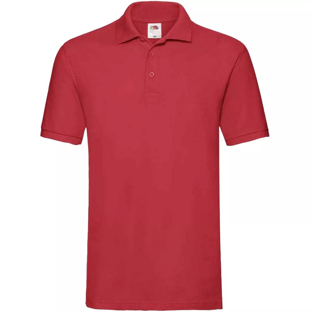 Fruit of the Loom - Premium Pique Polo Shirt, für Herren, Rot Bunt, Größe 3XL