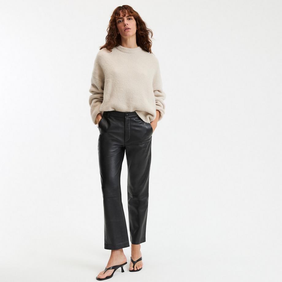 La Redoute Collections Pantalon droit en cuir  