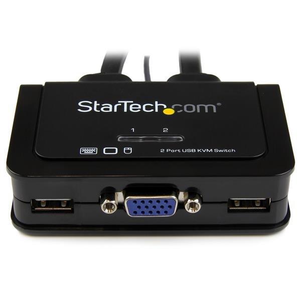 STARTECH  StarTech.com Switch Commutatore KVM USB VGA a 2 porte - Alimentato via USB con pulsante di commutazione a distanza 