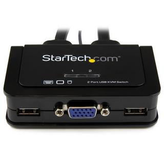 STARTECH  StarTech.com Switch Commutatore KVM USB VGA a 2 porte - Alimentato via USB con pulsante di commutazione a distanza 