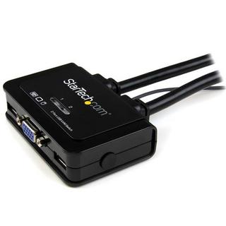 STARTECH  StarTech.com Switch Commutatore KVM USB VGA a 2 porte - Alimentato via USB con pulsante di commutazione a distanza 