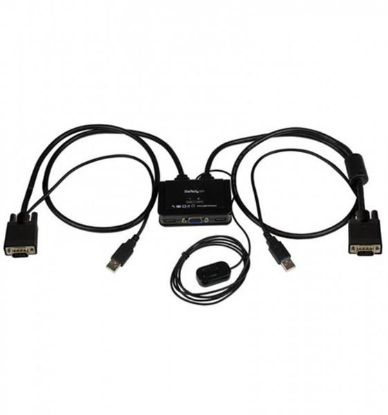 STARTECH  StarTech.com Switch Commutatore KVM USB VGA a 2 porte - Alimentato via USB con pulsante di commutazione a distanza 