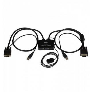 STARTECH  StarTech.com Switch Commutatore KVM USB VGA a 2 porte - Alimentato via USB con pulsante di commutazione a distanza 