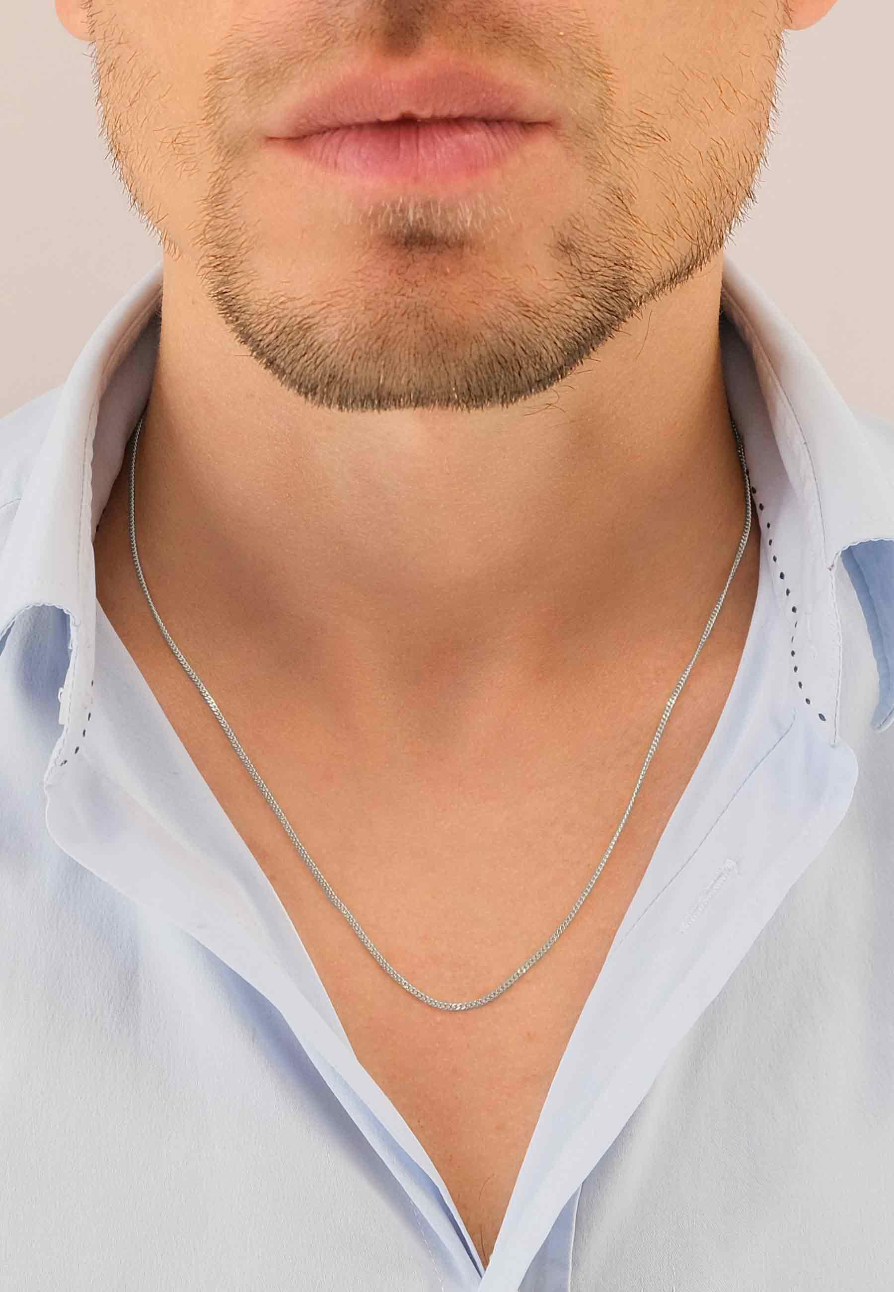 MUAU Schmuck  Collier Panzer Weissgold 750, 1.4mm, 55cm 