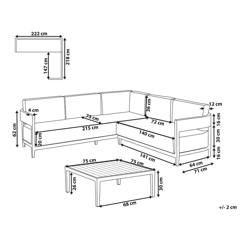 Beliani Lounge Set aus Aluminium Modern SAMPIERI  