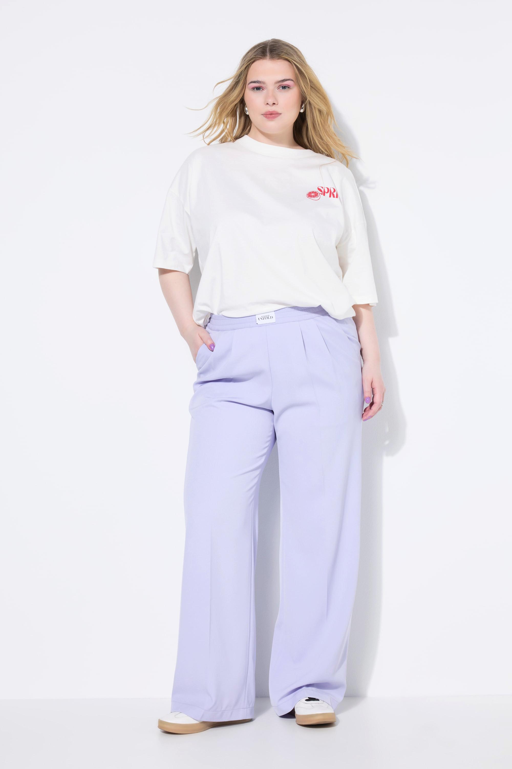 Studio Untold Pantalon Jambe Droite Taille Élastique  