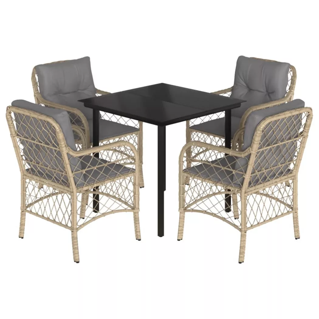 VidaXL - Garten essgruppe poly-rattan, One Size, Beige