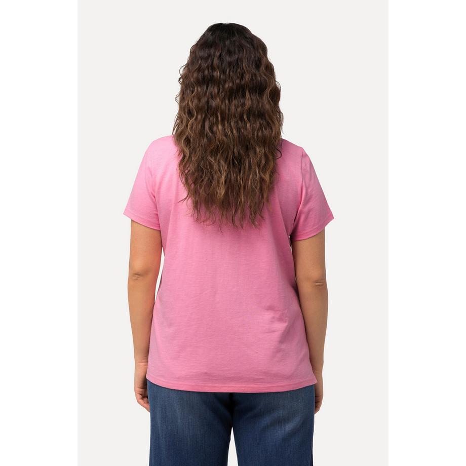 Ulla Popken T-shirt brodé col rond manches courtes coupe Regular  